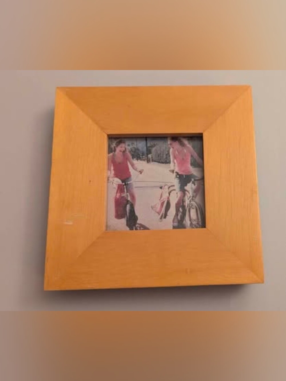 Prinz Natural Finish Wooden Picture Frame. Easel Style. Overall 5.5” W x 5.5”H P